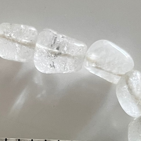 Costume Crystal Bracelet, stretchy elastic, white clear crystal stones - Picture 4 of 6